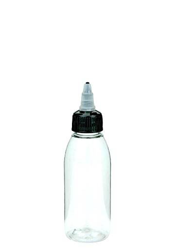 Packari.com - PET Flasche 100 ml klar mit Tülle mit on/off Verschluss